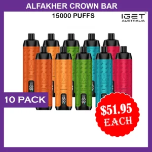 ALFAKHER CROWN BAR – 15000 PUFFS – 10 PACK