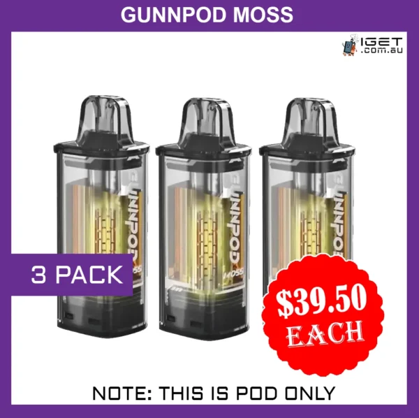 GUNNPOD MOSS – 3 PACKS – 8000 PUFFS – POD ONLY Indulge in an exotic escape with the GUNNPOD MOSS in the tantalizing LIME LEMONDADE flavor. This disposable pod delivers an impressive 8000 puffs of tropical bliss, perfect for those who crave long-lasting flavor without the hassle of refills. The KIWI PASSIONFRUIT GUAVA ICE blend offers a refreshing symphony of sweet and tangy notes, complemented by a cool, icy finish. The GUNNPOD MOSS’s sleek and compact design makes it ideal for on-the-go vaping, ensuring you can enjoy your favorite flavors whenever and wherever you desire. Please note: This is a POD ONLY product, requiring a compatible battery to operate. Disclaimer: This product contains nicotine, an addictive substance. Keep out of reach of children and pets. Not intended for use by persons under the legal smoking age.