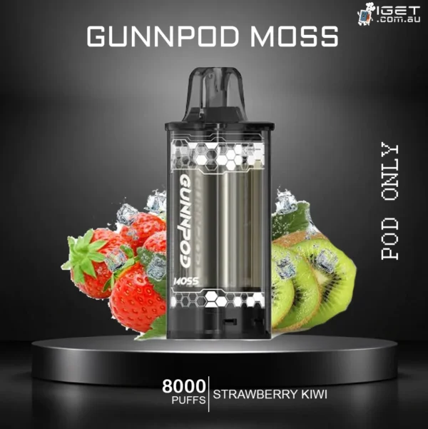 GUNNPOD MOSS – STRAWBERRY KIWI- 8000 PUFFS – POD ONLY