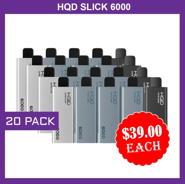 HQD SLICK – 20 PACK- 6000 PUFFS