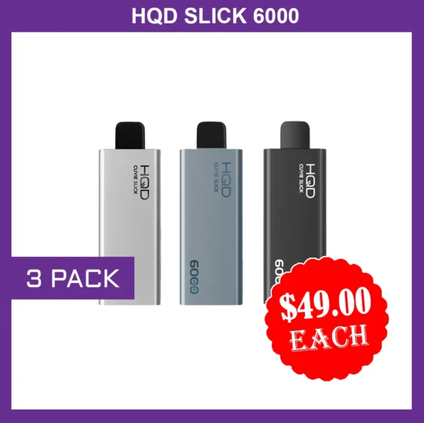 HQD SLICK – 3 PACK- 6000 PUFFS