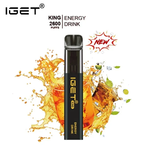 IGET KING ENERGY DRINK ICE – 2600 PUFFS