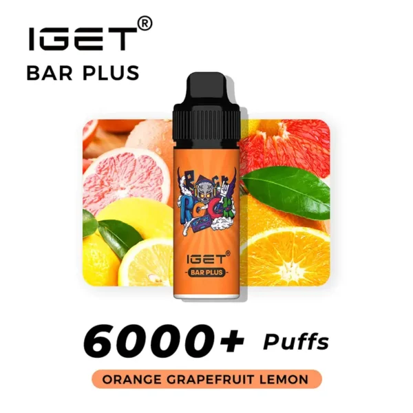 IGET BAR PLUS ORANGE LEMON – 6000 PUFFS